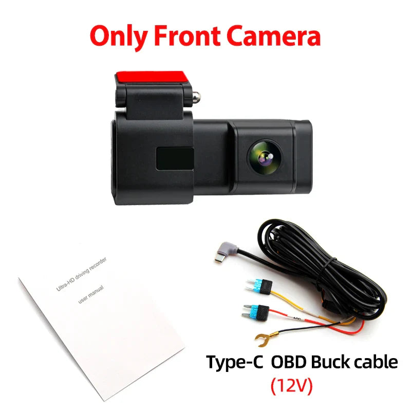 2K WiFi Dash Cam Night Vision and 1080P Rear Camera WDR Wide Angle 24H Parking Monitor Collision Sensor Car Road Camera Recorder