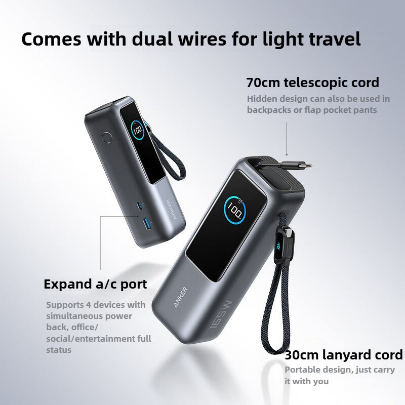 ANKER Zolo - 165W Comes with A Dual-wire Power Bank